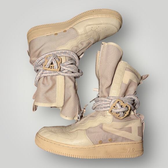 Nike SF Air Force 1 High Special Field Rattan Beige Boot Sneakers 9.5 Rope Laces - Picture 2 of 7